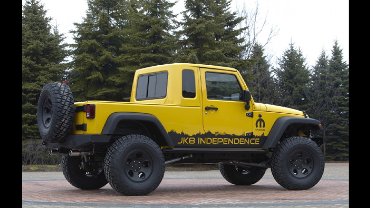Jeep Wrangler vira picape em pacote de transformações da Mopar