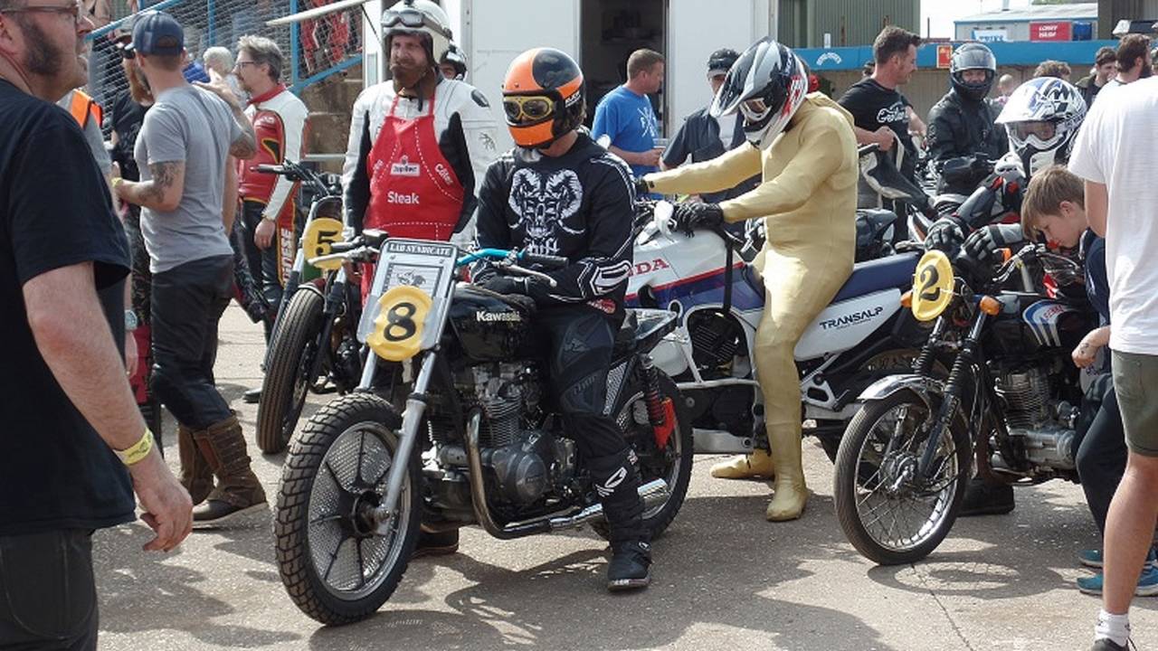 Waiting to be let onto the track