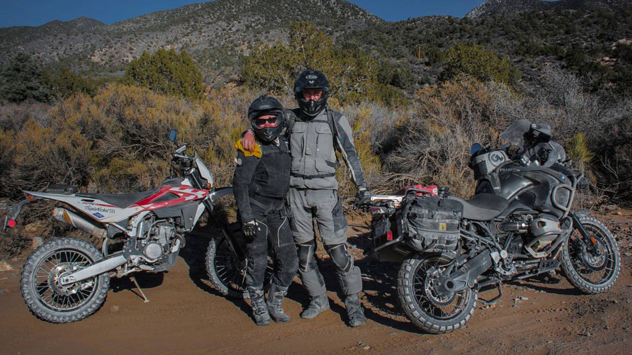 Stacie and I, during a moment of calm before we attempt our passage over Redrock Canyon.