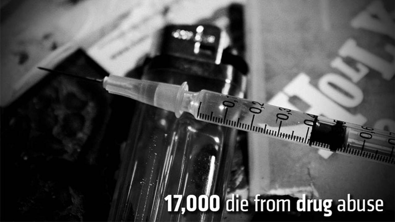 17,000 die from drug abuse