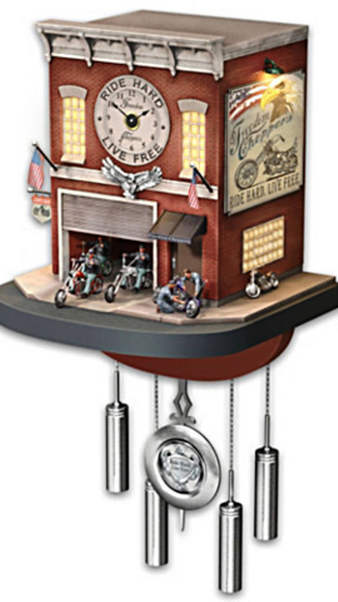 <em>Freedom Choppers cuckoo clock at <a href=