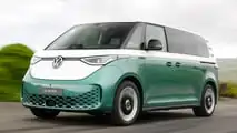 2024 Volkswagen ID. Buzz LWB exterior front quarter view driving