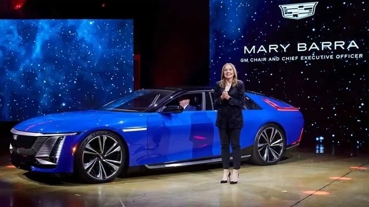 The Cadillac Celestiq with GM CEO Mary Barra.