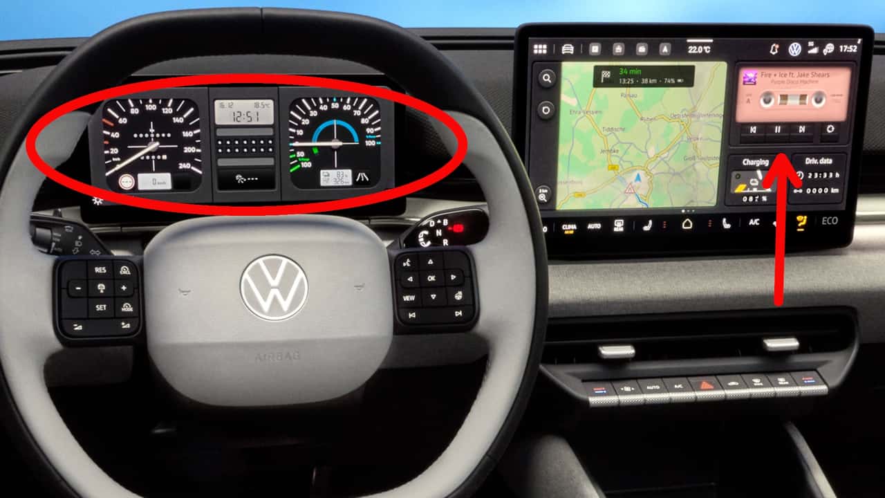 Das Cockpit des VW ID. Polo mit Retro-Elementen