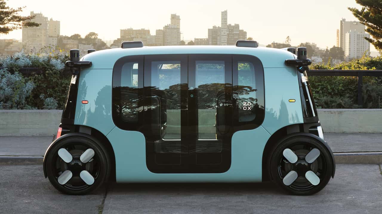 Zoox robotaxi driving on public roads in California