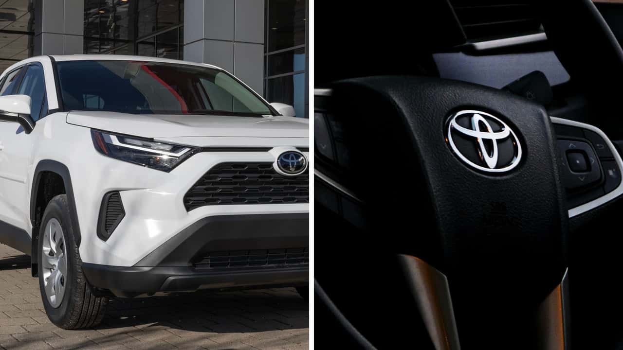 Toyota salesperson tests interior on 2025 Toyota RAV4 LE Hybrid. Then international viewers say the American version has a key difference