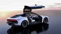DeLorean Alpha5 with gullwing door open