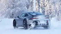 Photo d'espionnage de la Porsche 911 Dakar 2023 sans camouflage