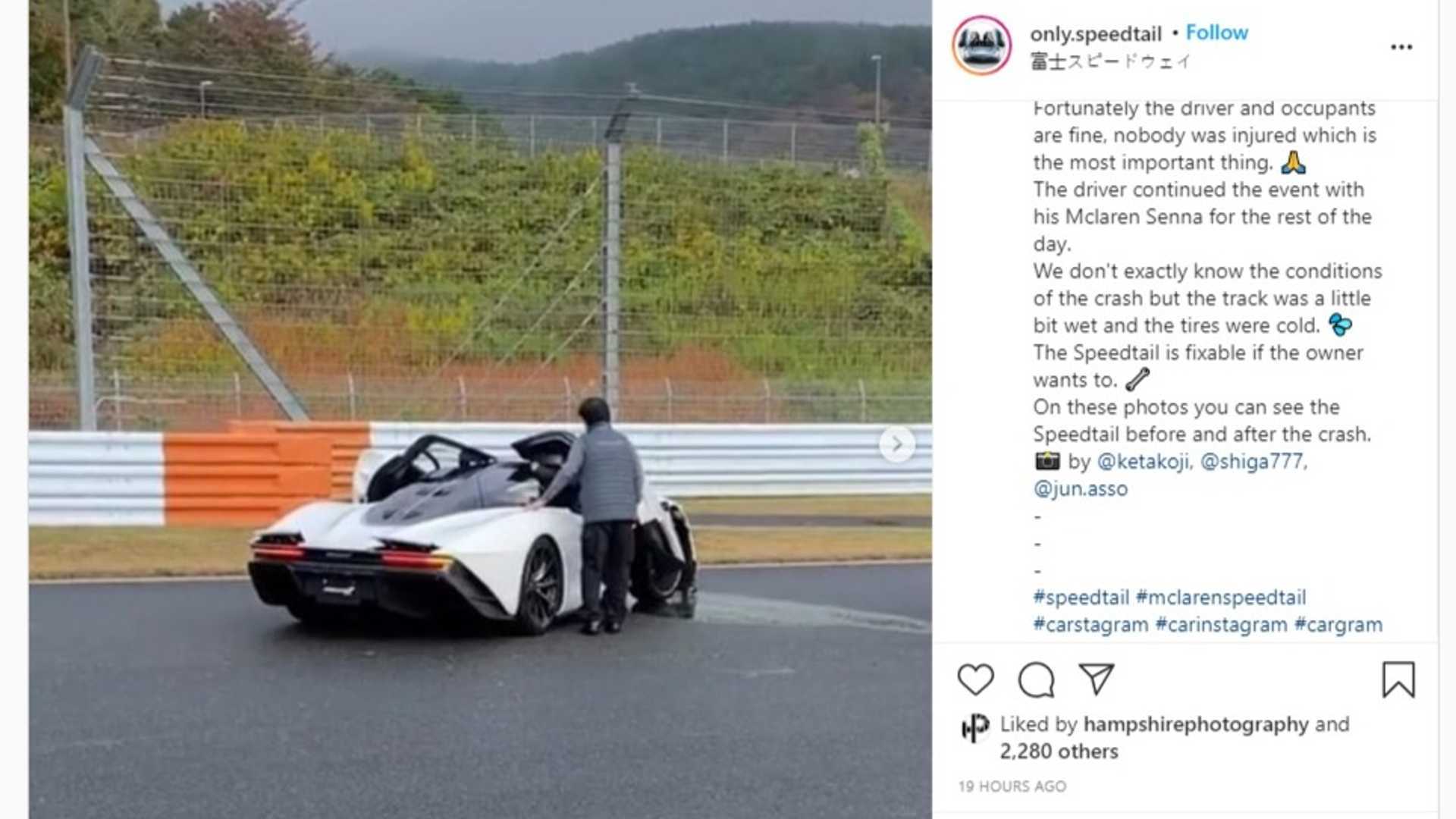 Rare McLaren Speedtail Crashes In Japan At Fuji Speedway