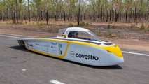 Sonnenwagen von 2019 bei der Bridgestone World Solar Challenge in Australien (Copyright: Sonnenwagen Aachen e.V.)