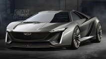 Ortadan motorlu Cadillac render'ları