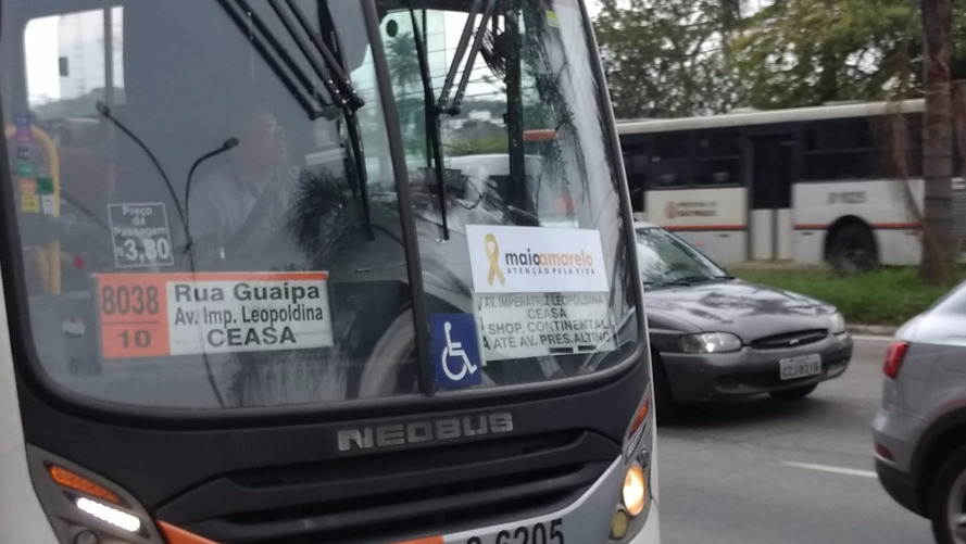 Maio Amarelo nos ônibus de São Paulo