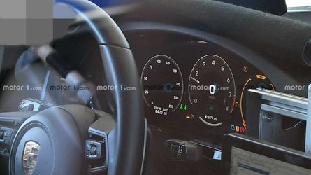 Porsche 911 Convertible spy shots capture new digital gauge cluster