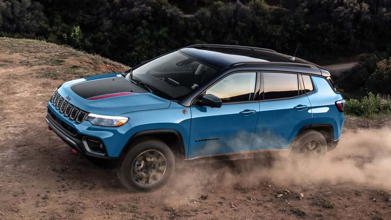 2027 Jeep Compass Trailhawk in Hydro Blue Pearl