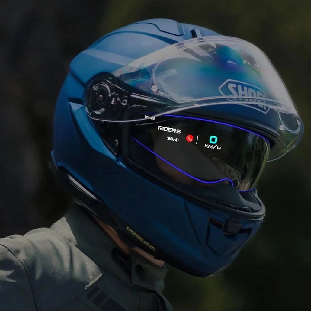 eye ride hud for motorcycle helmet EyeRide Head-Up Display ANGRY LANE Compatible with eyeglasses Hud Smart Motorcycle Helmet With