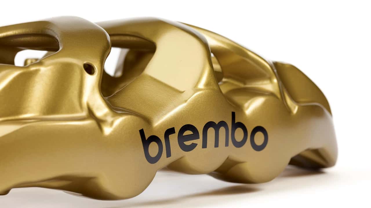 Gold Brembo Brake Caliper