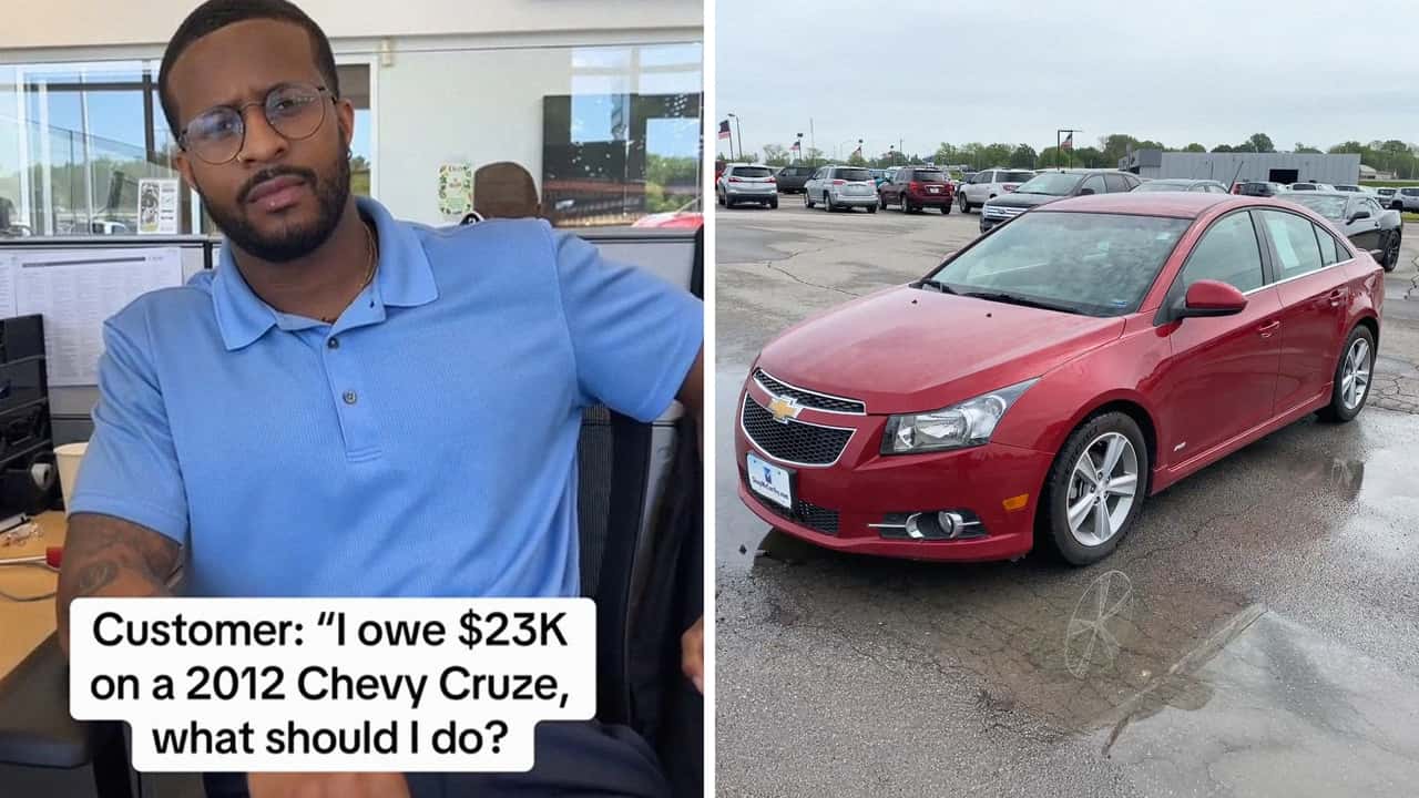Chevrolet salesman says his client owes $23,000 on a 2012 Chevrolet Cruze