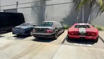Ferrari 550, BMW M5 e Ford GT in un garage
