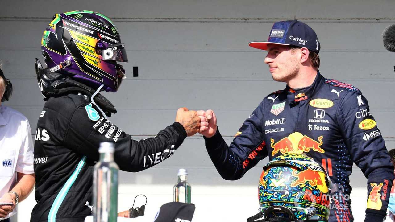 Lewis Hamilton and Max Verstappen at Brazilian GP 2021
