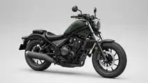 Honda CMX500 Rebel 2024, Studio, Matt Laurel Green, vista delantera en ángulo derecho