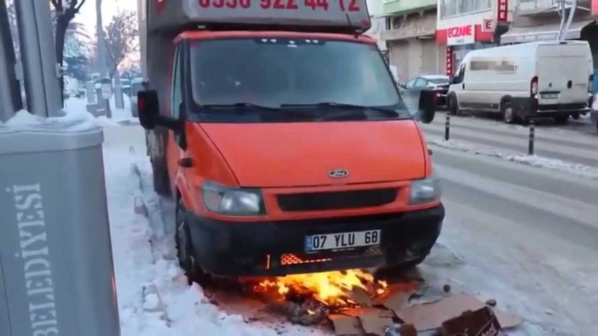 Ford Transit cold engine start problem solved by building fire