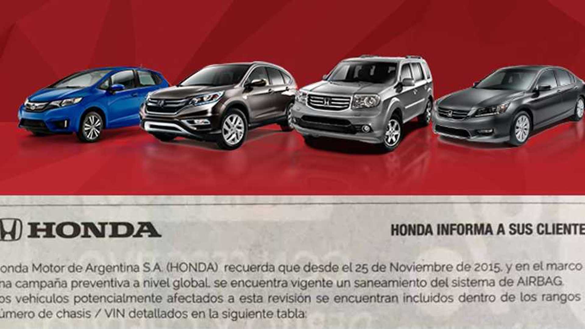 Recall Para Varios Modelos De Honda