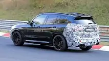 2021 BMW X3 M erstes Spion Foto (hintere Dreiviertel)