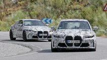 2021 BMW M3 and M4 spy photo front three quarter