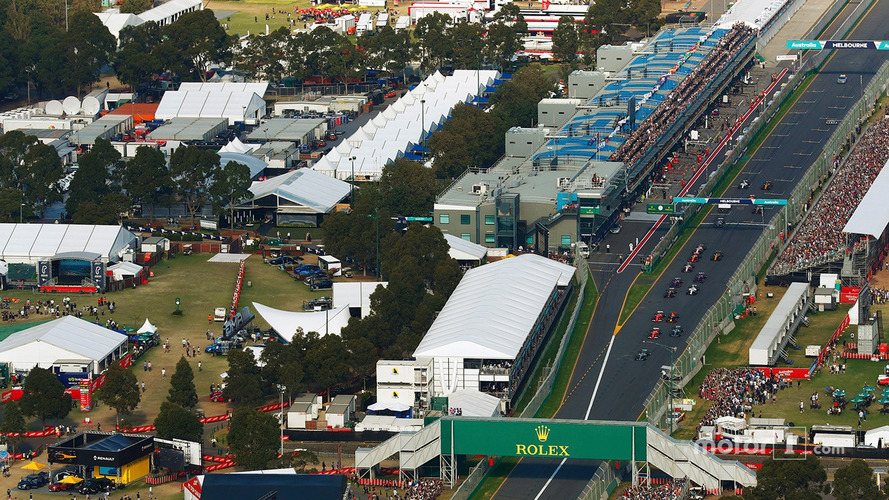 An aerial view of the start