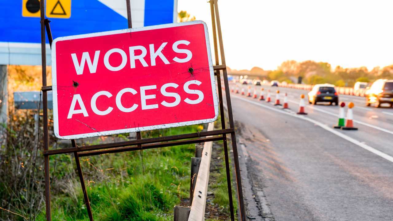 Works Access Only sign on UK motorway
