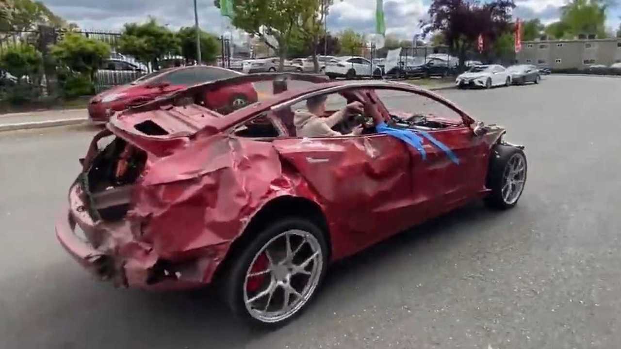 Wrecked Tesla Model 3 Performance | InsideEVs Photos