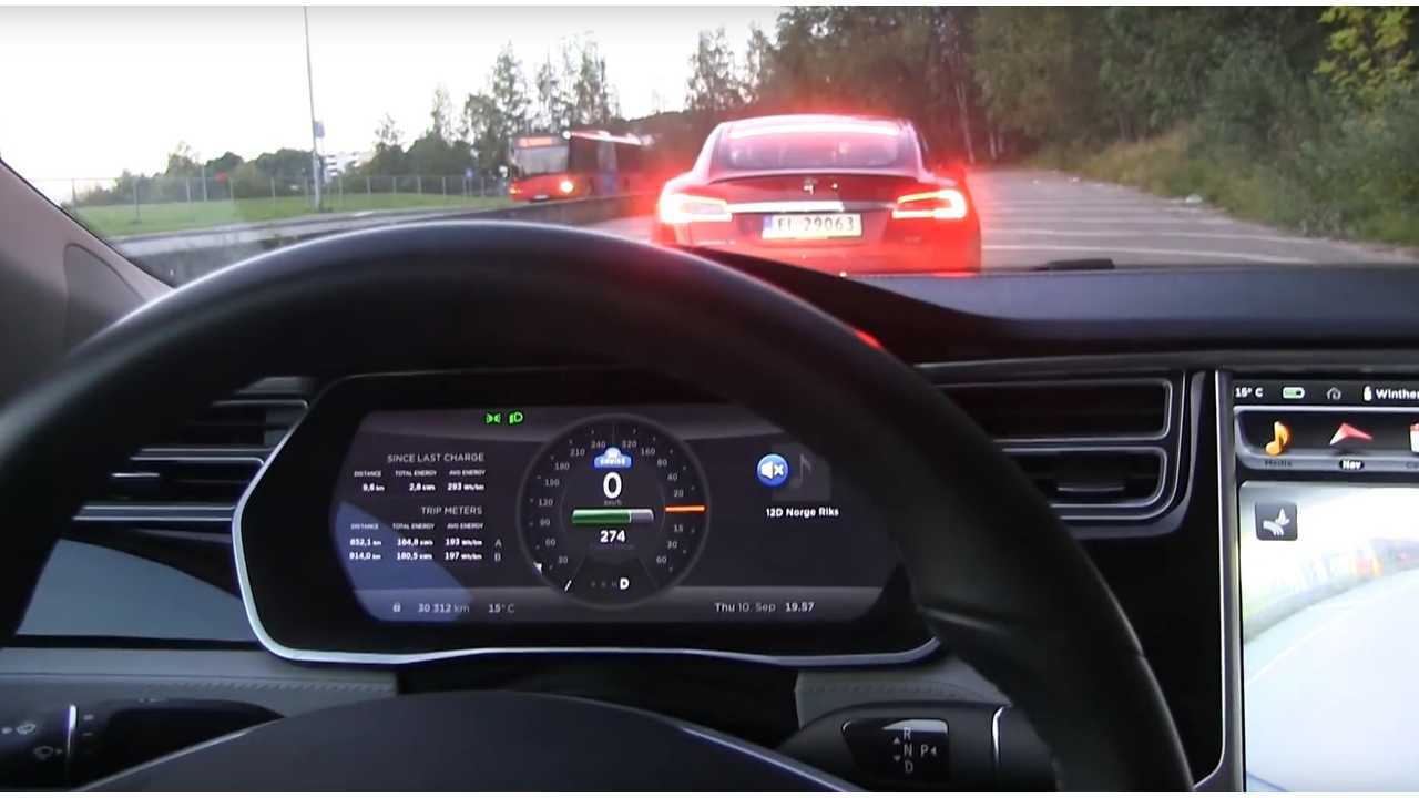 Tesla Model S Automatic Emergency Braking test 4 - now works