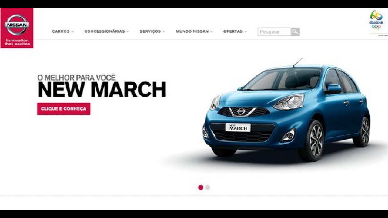 Só o novo: March Active não está disponível no novo site da Nissan