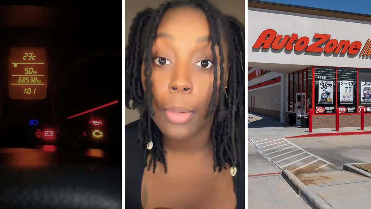 Woman takes her car to AutoZone when check engine light comes on. Then her mechanic says nope