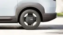 Kia PV5 in der Passenger-Version: Ungewöhnliche Felgen (aufgehellter Bildausschnitt)