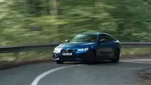 BMW i4 M50 on twisty mountain road