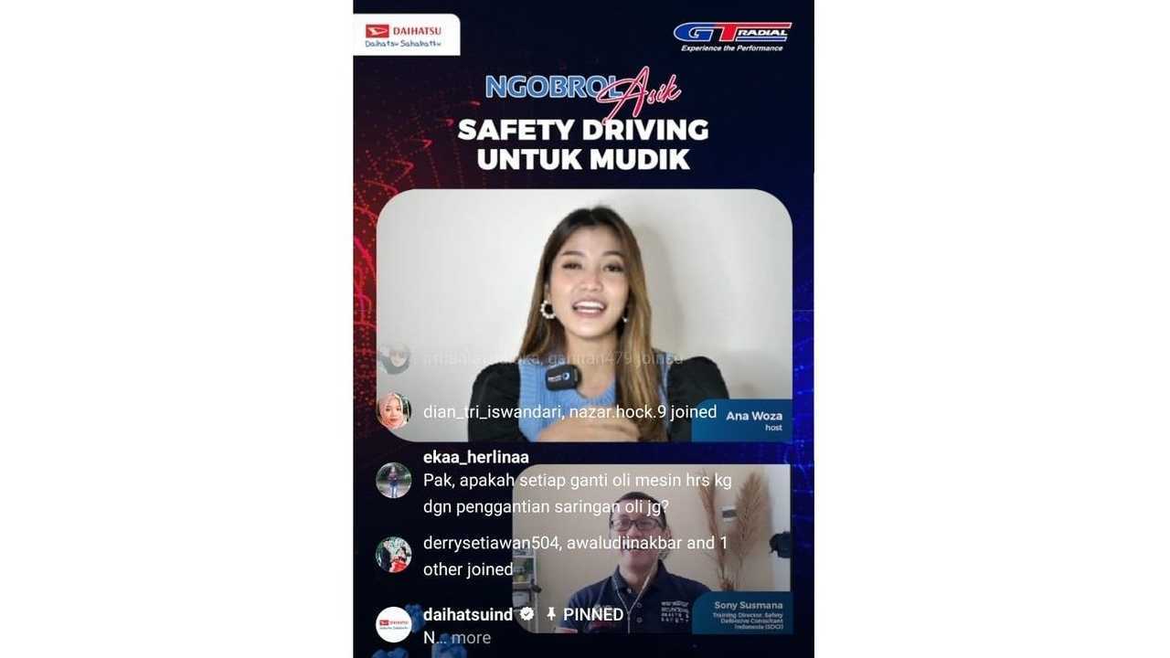 Suasana sesi tanya-jawab peserta dengan narasumber saat sharing tips mudik aman ala Daihatsu di Instagram Live @daihatsuind