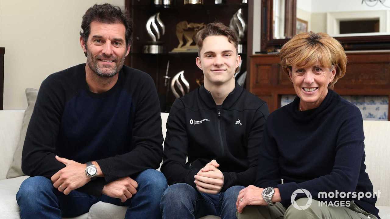 Mark Webber, Oscar Piastri and Ann Webber 2020