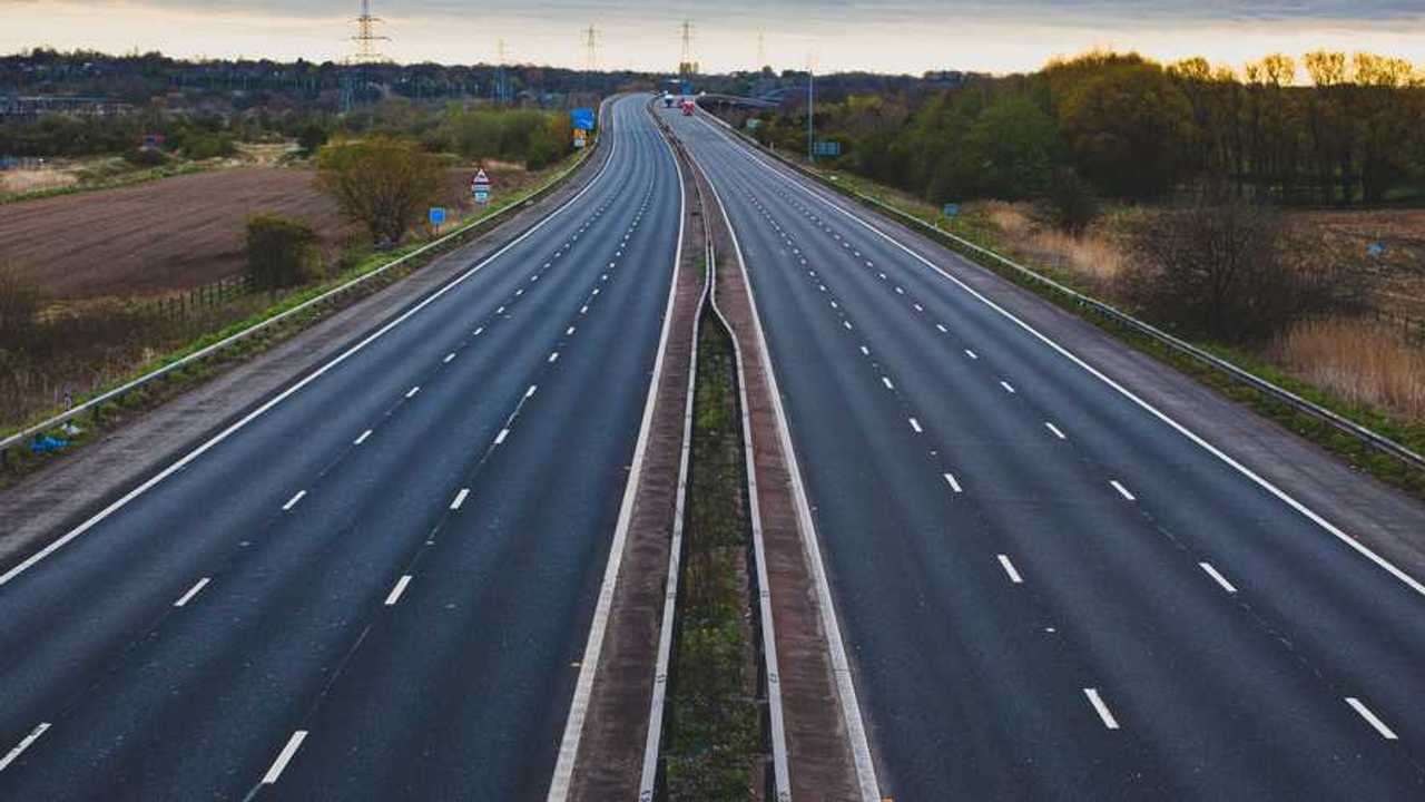 Empty M56 motorway in Cheshire England