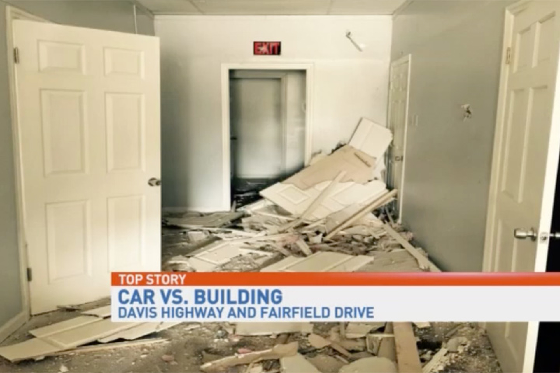 Man Crashes a Dodge Challenger Through a Building Attempting to Time Travel
