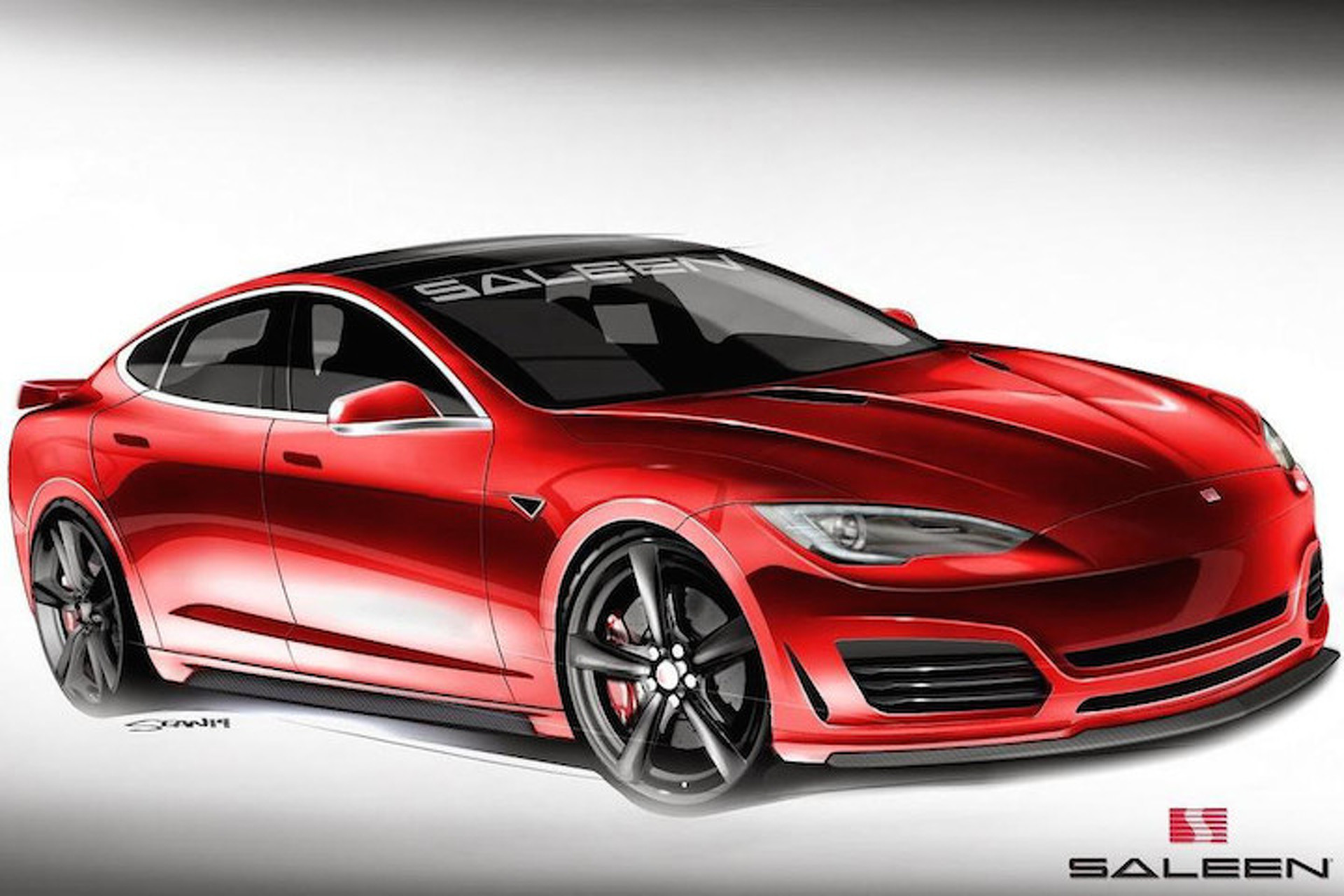 Saleen Shows Off First Sketches of Custom Tesla, Promises Summer Arrival