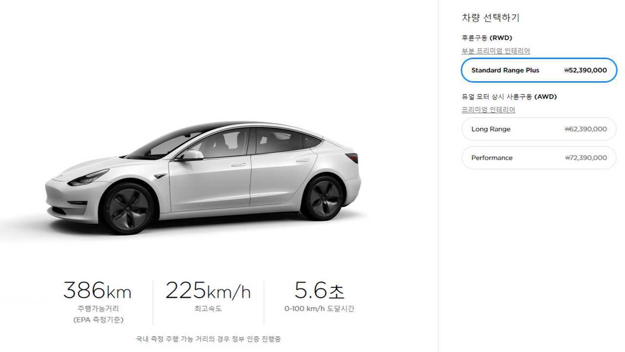 Tesla Model 3 in South Korea