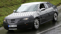 2010 Saab 9-5 sedan spy photos in the Alps