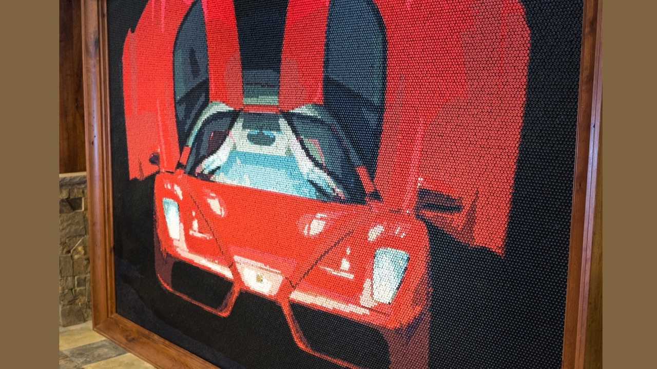 Ferrari Enzo golf tee mural