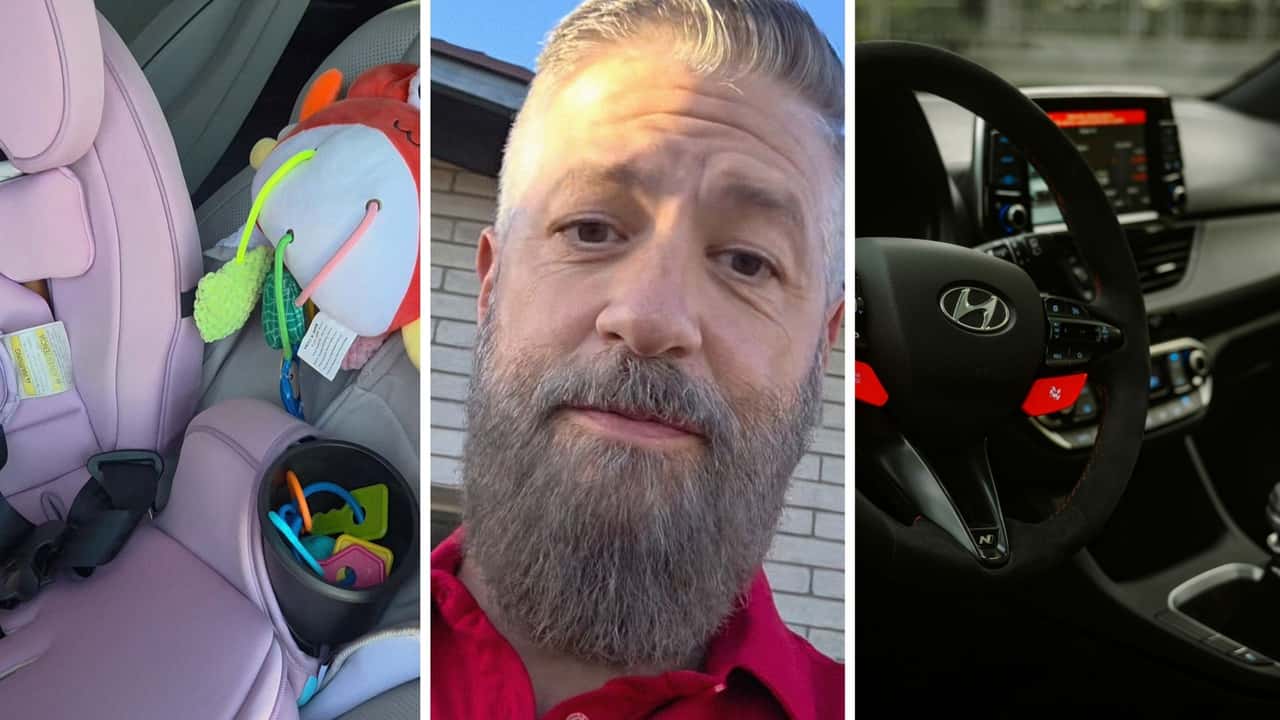 Man tries to cool-off his Hyundai