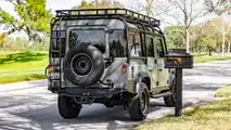 Project Ghost classic Land Rover Defender 110 EV restomod exterior rear three-quarter view