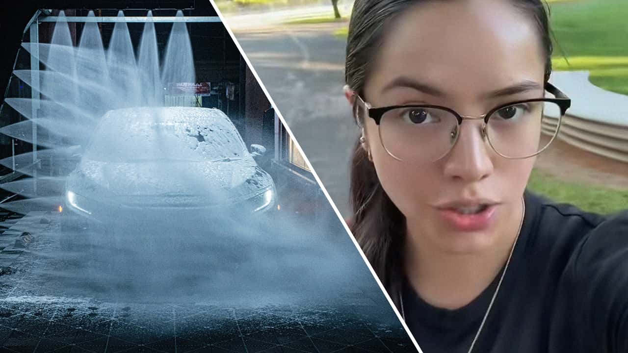 Woman gets a cracked glass after going to a car wash