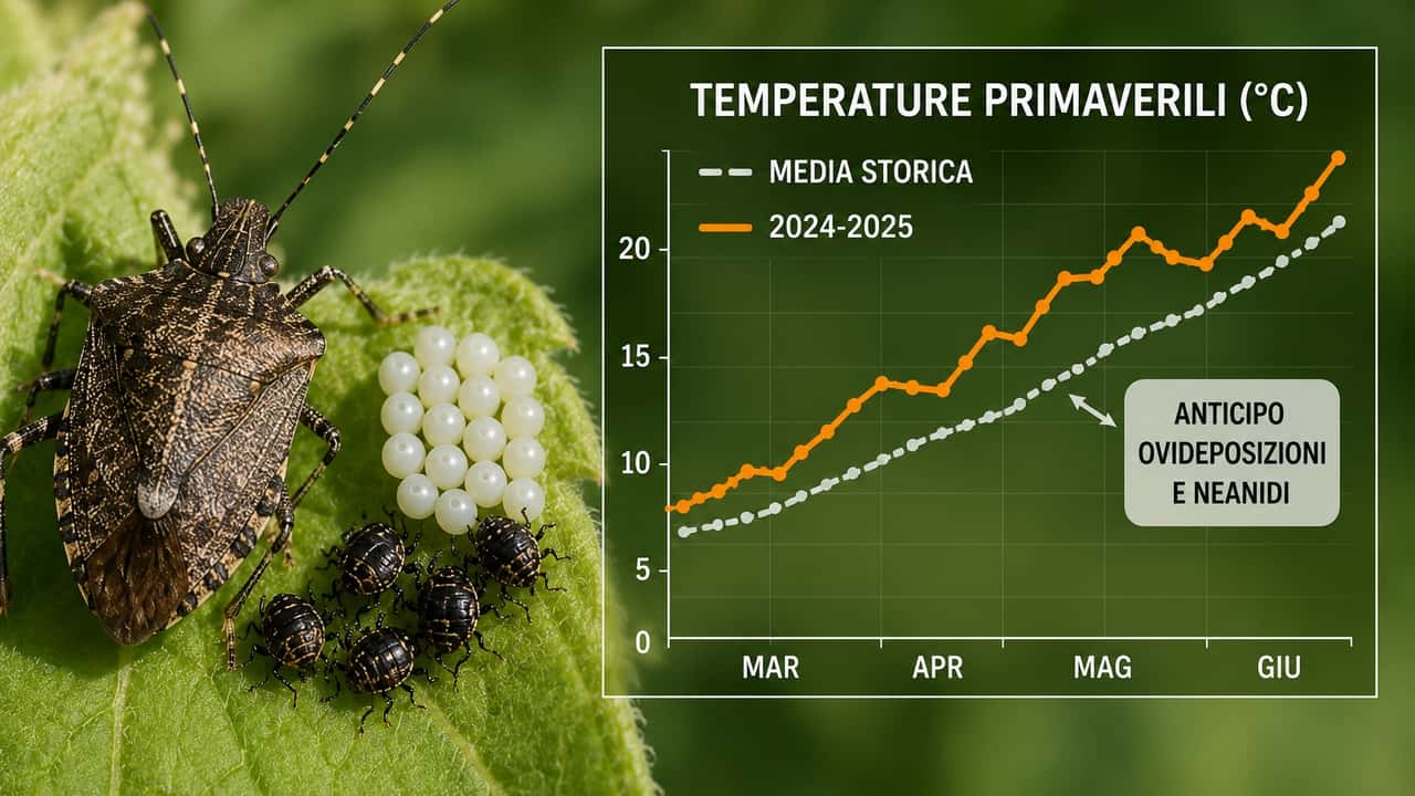 Cimice asiatica e caldo precoce: nuove finestre critiche per pero e kiwi