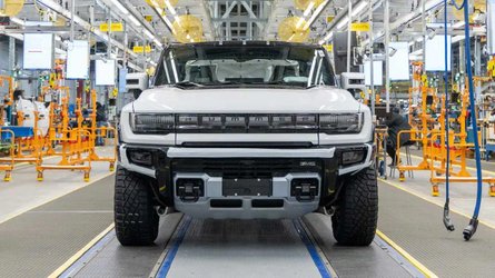 2022 GMC Hummer EV Edition 1 pickup on the Factory ZERO assembly line