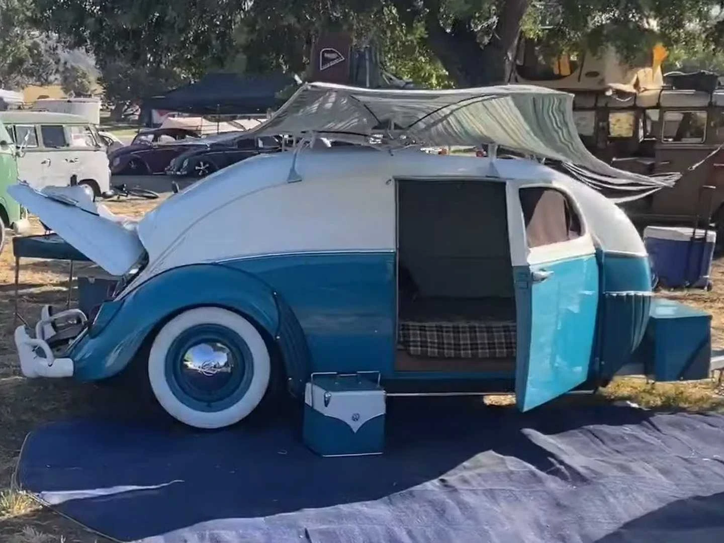 Classic VW Beetle Converted To Teardrop Camper Trailer Is Too Cute